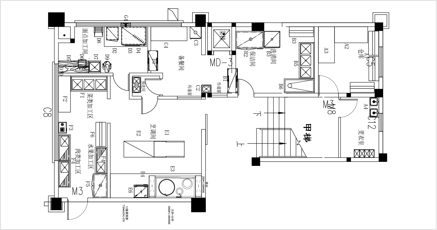 根据环保要求和水电接驳，对后厨合理规划