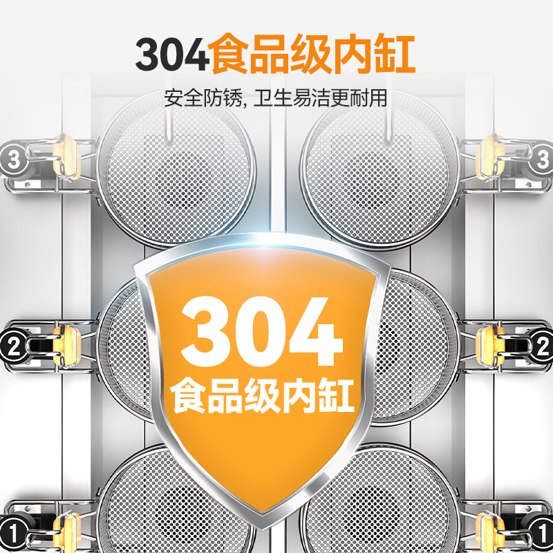 麦大厨双缸升级款电热6头18粉篱自动煮面炉商用