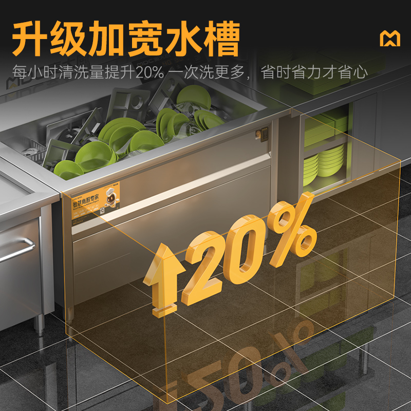 麦大厨高性能款0.8米单池超声波洗碗机商用