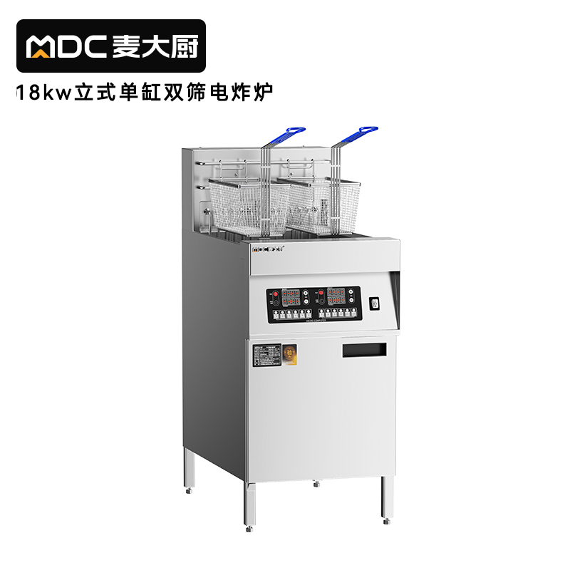 麦大厨18kw立式单缸双筛电炸炉商用电炸锅JDZL-L01