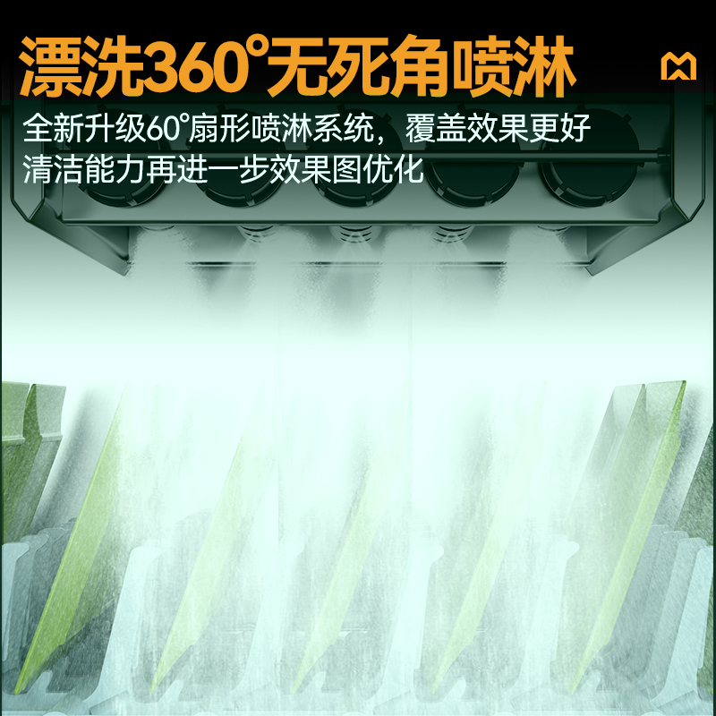麦大厨豪华款3.8m斜插式双缸双喷淋洗碗机商用